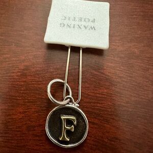 NWT Waxing Poetic Chancery Insignia Initial “F” Charm